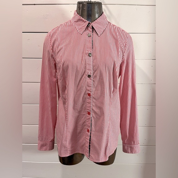 Red Striped Heart Button Shirt – Rabe size 40 - Picture 1 of 12